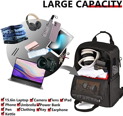 Чанта-раница Cwatcun за фотоапарат, подходящ за лаптоп 15,6 със сменяема вложка, Преносим Калъф за фотоапарат Nikon Canon, Sony,