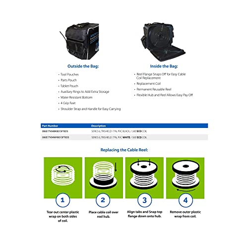 Сателитен комплект за Иновативна и устойчива техническа чанти Amphenol 500 метра черен кабел Drop