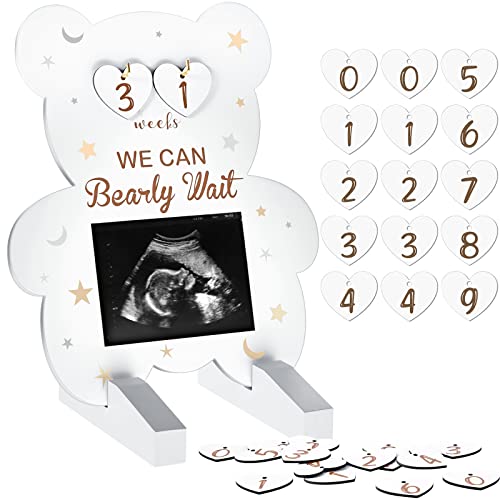 Рамки за снимки Geelin Bear За сонограммы Обяви за бременност, рамка за снимка за ЕХОГРАФИЯ на Мечка, Броене Седмици, Подаръци