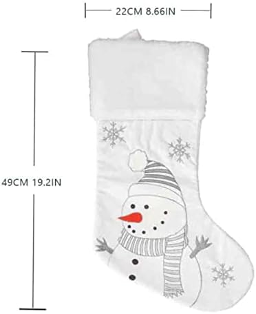 19,2*8,66 инча Бели Коледни Чорапи Пингвин Снежен човек Лисица Мечка Четири Подарък Пакет Украса За Коледната Елха, Висящи декорация За Коледната