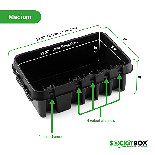 SockitBox – Оригинален Всепогодная съединителната кутия – Вътрешен и външен Корпус за електрически захранващи кабели за Таймери, удължители,