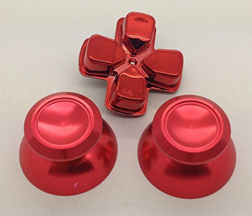 Метални Червени Накладки и Хромирани Червена D-тампон, За подмяна на комплекта модове контролер PS4