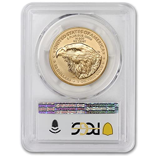 Мента 2022 г., без знака на монетния двор 1 унция злато American Eagle MS-70 (Първия ден на издаване - отчеканен на монетния двор на