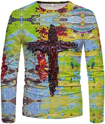 XXBR Мъжки Пролетни Тениски с изображение на един Войник с дълъг ръкав, Модни Тениски с изображение на Кръст на Исус, 3D Принт,