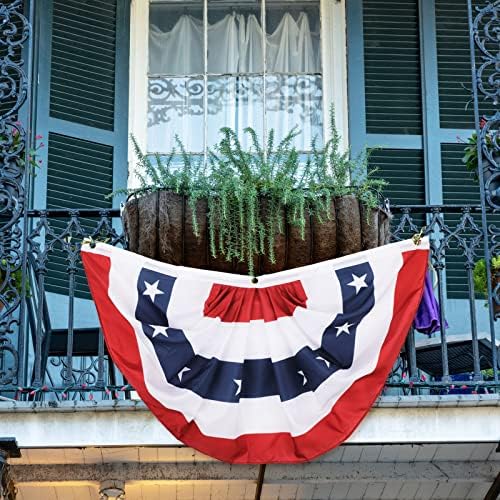 4 юли, САЩ Плиссированный Метод Флаг Американски флаг с овесени ядки Патриотични Украса райетата Знамена и Банери Половинный