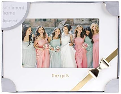 Рамка за снимки Pearhead The Girls 4x6 На Паметта за Сватба, Подаръци за приятелките си на булката, спомен за Сватбени партита, Бял