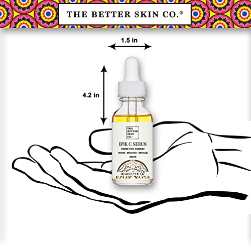 The Better Skin Co. | Epik C | Мощен серум с витамин С | Грижа за кожата против стареене, бръчки и старчески петна | Стяга, изсветлява,