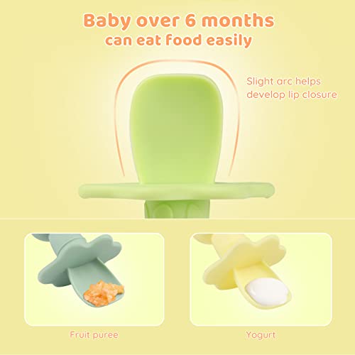 Бебешки лъжички - Лъжички за отбиване от гърдата с led подсветка на първия и втория етапи - Съдове за деца със защита от