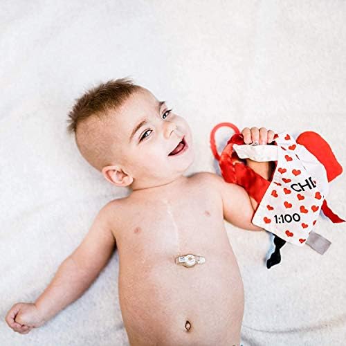 Baby Jack & Co отгледа 10х10 CHD Awareness Сладко Сензорно плюшевое одеяло - Играчки с бирками за бебета, Играчки за детски колички