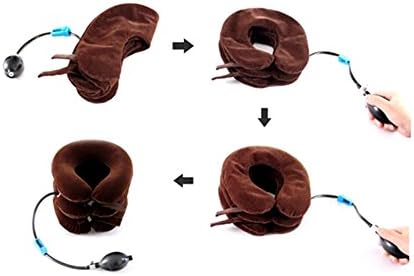 Надуваема и Регулируема възглавница за вытяжения на шийката на матката TreasureCorner - Фланелевая (кафяв)