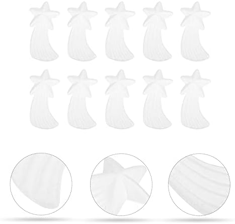 TOYANDONA 10 бр. Бели Полистирен Топки Декоративни Коледни Топки под формата на Метеор от Полистирол за Бродерия, Шишарки,