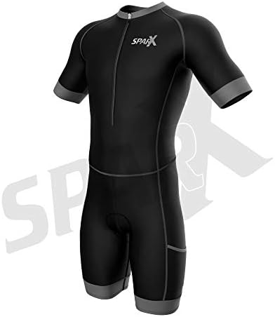 Sparx Мъжки Трикостюм за състезания по Триатлон С Къс Ръкав Aero Tri Suit Триатлонный Костюм