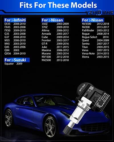 YZHIDIANF 407001AA0B Сензори на ГУМИТЕ, 4 бр. Датчици за налягане в гумите подходящо за:-Infiniti Q45 QX56, подходящ за:-Nissan 350Z