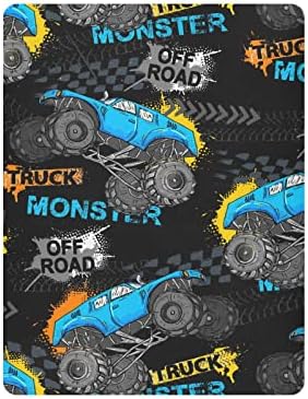 Гумите на Monster Truck, Кърпи за яслите за момчета и момичета, Кърпи за опаковане и игри, Супер Мека мини-Чаршаф за стандартни легла и матраци