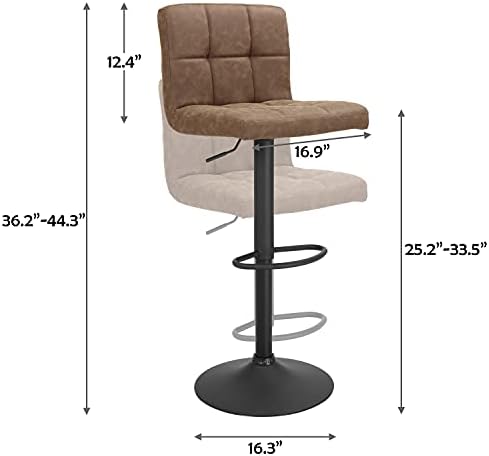 Набор от Продуктова Столове Finnhomy с височина 2 метра, Въртящи се на Бар столове с подложки за краката и L-образна Сгъсти облегалка,
