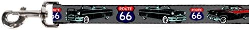 Каишка за домашни любимци с катарама - Route 66 Classics Сиво - 6 Фута на дължина - 1 сантиметър в ширина