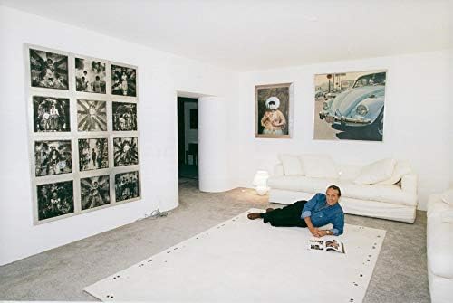 Реколта снимка Създател на модата Дэниела Хехтера с портрет, у дома, в неговия апартамент