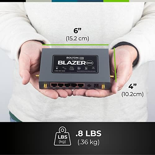 Bolton Technical Blazer Max | Преносим мобилен рутер 4G LTE CAT6 WiFi 6 със скорост до 1,2 gbps за Verizon, T-Mobile, AT & T