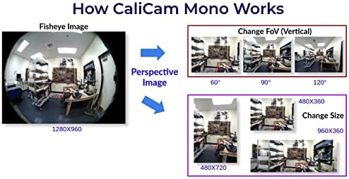 CaliCam, Калиброванная камера Рибешко око, лесно преобразующая изображение Рибешко око-обскура, Обсег 200 °, 1280X960.
