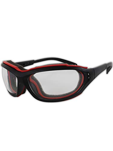 Защитни Очила MAGID Y85BRAFGY с Скъпоценния камък Оникс Y85BRAFGY, Поликарбонат, Стандартни, Черно-Червено Поролоновый Калъф