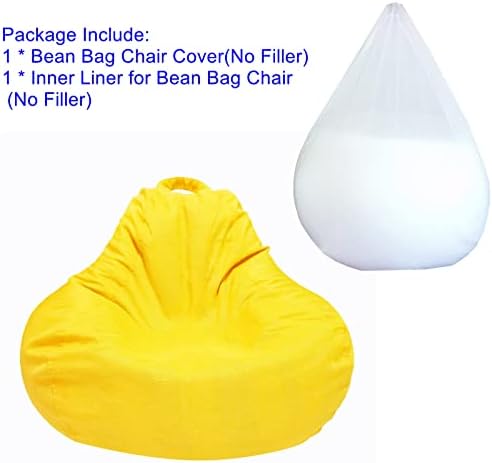 Калъф за стол KOCKABC Bean Bag с вътрешно покритие (без пълнител), Калъф за стола-чанта за съхранение на меки играчки 28 x 32,