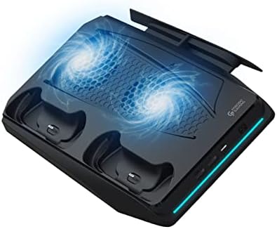 Мултифункционален хъб за охлаждане и за зареждане Porodo Игри за PS5 - Черен