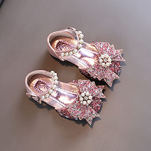 Модерен Пролетно-лятна детска Танцови обувки, рокля за момичета, обувки на Принцесата да се изяви с пайети (Розова, за деца