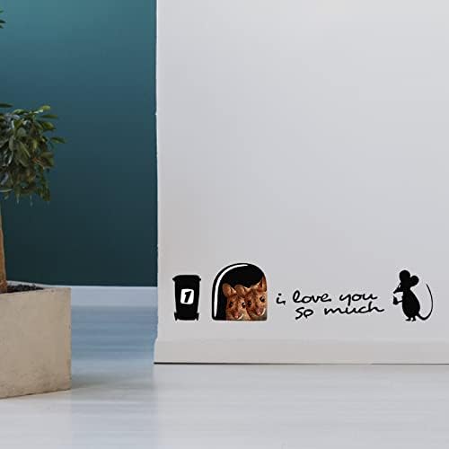ZXDY Етикети към стената с отвор за мишки Без Котки, Мультяшные Сладки Мишки, една Малка Табелка на Стената за Детска Стая, Всекидневна,