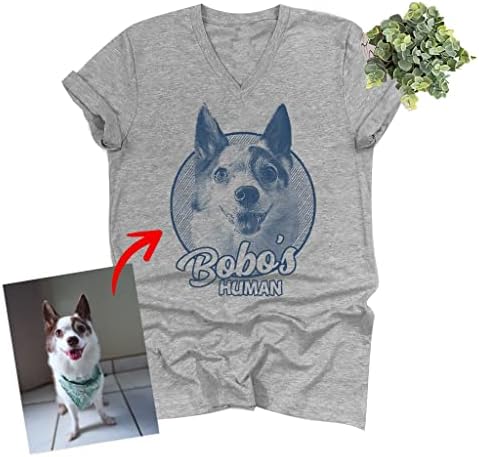 Персонализирани Тениски за Кучета Pawarts Куче с V-Образно Деколте - по Поръчка на Тениски с Графичен Модел за Майките Кучета