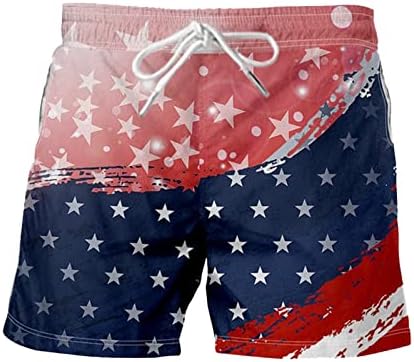 Мъжки Тела с Флага, Мъжки Пролет-Лято Ежедневни Панталони с принтом на Деня на Независимостта, Спортни Мъжки Плажни Шорти За Плуване