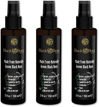 Органична вода от M & FS Black Rose Water - Опаковка от 3 части, от чист и натурален спрей за лице, Без химикали и Алкохол,