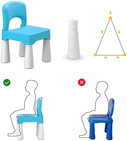 Пластмасов стол за деца burgkidz, Здрав и лек Детски стол, Височина на седалката 9,3 инча, за използване на закрито или на открито за