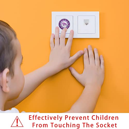 24 Опаковки на Защитени от деца Електрически Защитни Капачки За Защита на Децата От Контакти С Розов Бохемски шарките на Индийската