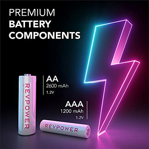 REV Power Pack Ni-MH Акумулаторни батерии тип AAA с Голям капацитет, Предварително заредена в завода, 1.2, 1200 mah, 4 референтна