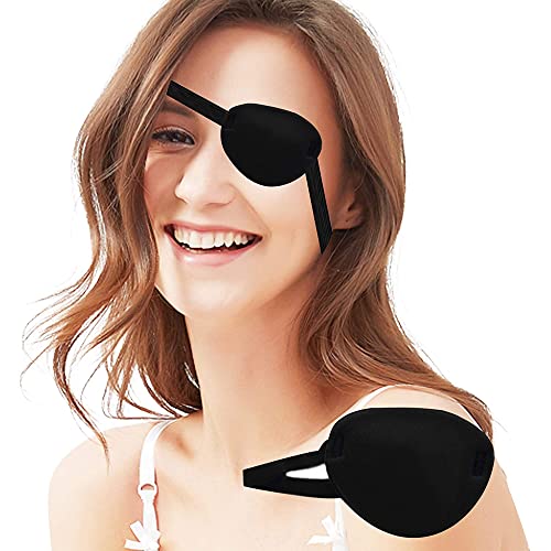 Черна маска за едно око, Pirate превръзка на очите с Перекрещенными костите под формата на Черепа, Регулируема 3D превръзка