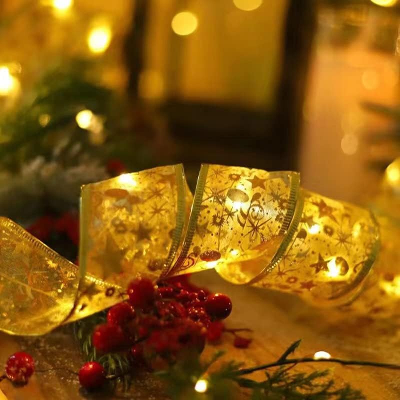 Eliladis 32 подножието Златни Коледни Лента Светлини с Led 100 Невероятните Светлини работещи На Батерии, Лъкове от Медна Тел, Светлини