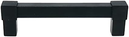 LC LICTOP 145 мм/5,71 Квадратен Бар Шкаф С Плъзгаща се Дръжка От С Сплав, Дръжки за чекмеджета, Матово Черни Дръжки за