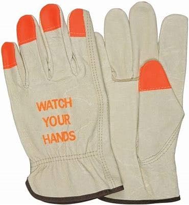 Кожени работни ръкавици Toledano Industries Hi Vis (следете за ръце - оранжеви върховете) (по-големи)