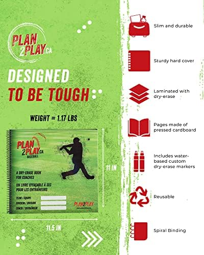 Plan2Play Бейзболен клипборда Сухо Изтриване на Книга за Треньори, Сухо Изтриване Тренерская Дъска, най-Добрите Подаръци