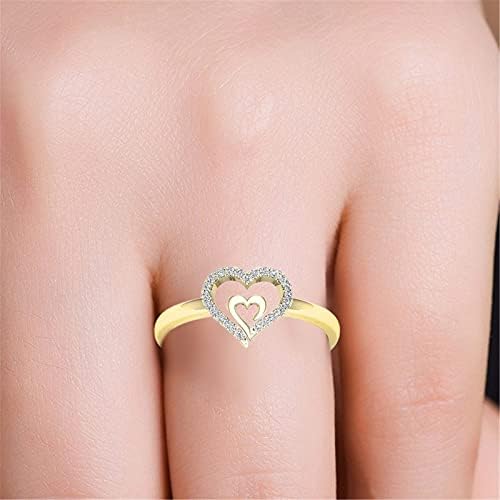 Пръстен с регулируема женски пръстен GIF Диамантени креативна декорация за Годежни пръстени с любовта от сърце на сърце 2004 пръстен