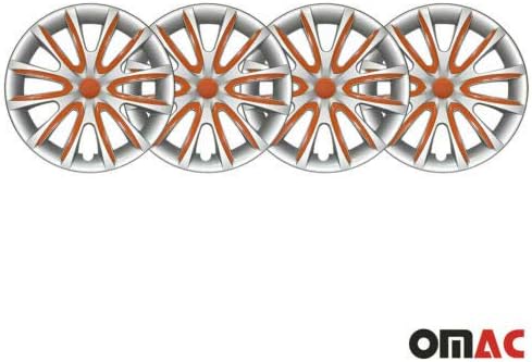 Джантите OMAC 16 Инча за Mitsubishi Сив и оранжев цвят 4 бр. Капака Джанти - Шапки ступиц - Подмяна на външната повърхност на автомобилни