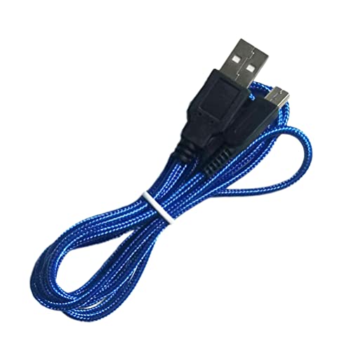 Сплетен от косата Zigmoon 5-крак USB кабел за зарядно устройство за 3DS, Съвместими с Nintendo New 3DS XL / New 3DS/3DS XL,
