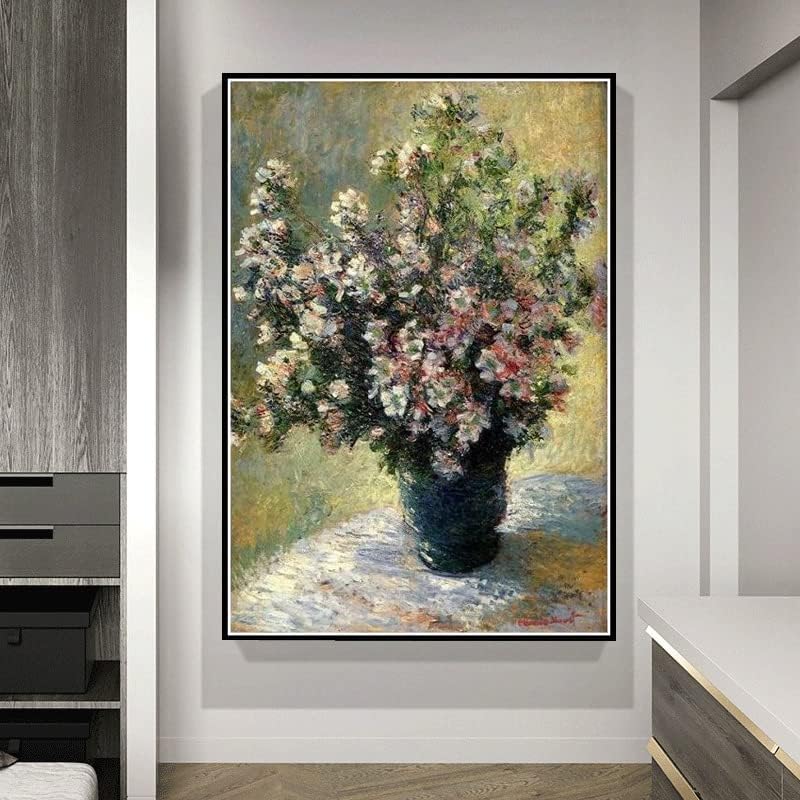 Картина Ваза с цветя на Клод Моне, Комплекти за рисуване с Диаманти за възрастни, 5D Кристални Диаманти, Изкуството с Аксесоари,