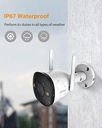 Градинска Цветна камера за нощно виждане Imou с прожектором и сирена, 2,4 G WiFi Камера IP67 за домашна сигурност, 1080P с функция за откриване