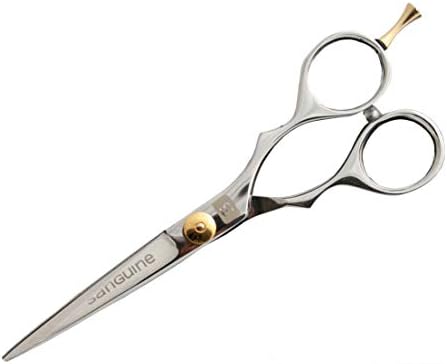 Ножица за подстригване на коса Червен за всички типове коса, 5,5 инча, с презентационным футляром и защита за върховете. Едни ножици