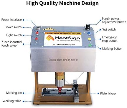 Печатна Машина за номинална стикери HeatSign Electronic Metal Plate-Гравиране машина за номинална стикери HS-DE04 Dot Peen за нанасяне
