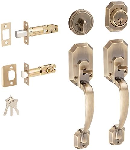 Комплект ключалки на входната врата, ПРОТИВ-CER-AB Cerberus С ключ, Античен Бронз