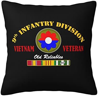 BBQT Калъфки за ветераните от Виетнамската на 9-та пехотна дивизия BBQT 18x18 Инча, Декоративни Калъфки за покрива възглавница