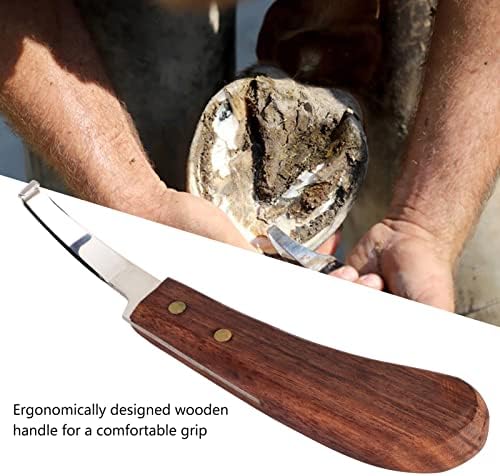 Нож за Копита с Дървена Дръжка на Инструмент за Изграждане на Коне Дървена Дръжка Линия За Грижа за Конете Овално Копито Остри