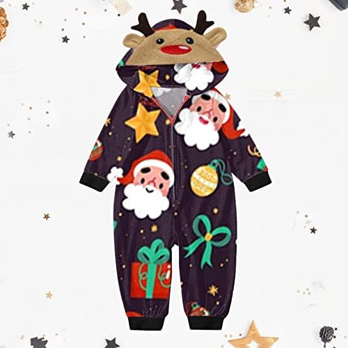 Семеен облекло-Снимки Домашно Облекло за възрастни и деца, Празници Пижамные комплекти, Еднакви пижами youeneom за Коледа (Кафяв-c, XL)